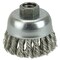 Weiler 2-3/4" Single Row Knot  Cup Brush.014" Stainless , 5/8"-11 UNC Nut 13009 - alternate 1